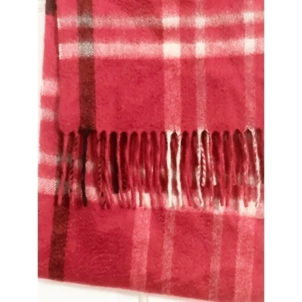 Charter Club 100% Cashmere Unisex Red Plaid Scarf
